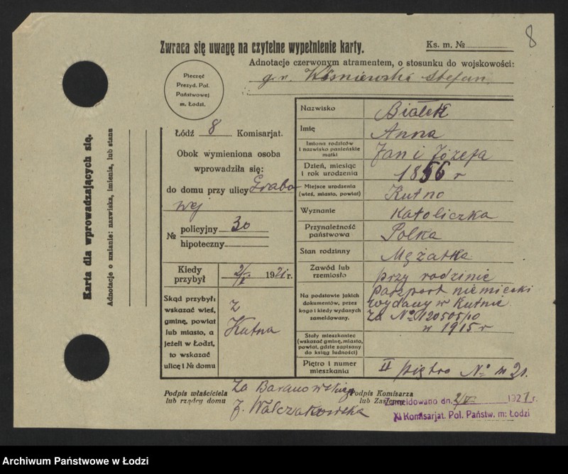 Obraz 10 z jednostki "[Spis ludności Łodzi] Białek - Bibelszön"