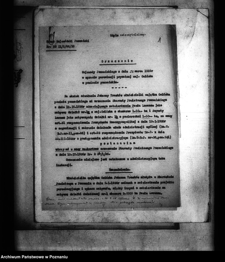 Obraz 5 z jednostki "Parcelacja prywatna majątku Owińska powiatu poznańskiego"