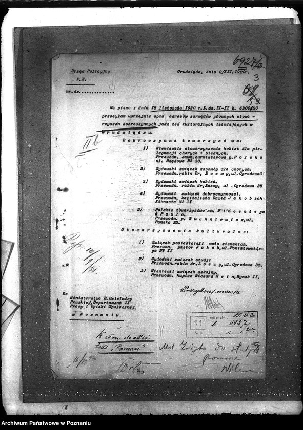 Obraz 7 z jednostki "Ogólna organizacja opieki społecznej [spisy towarzystw i zakładów dobroczynnych]"