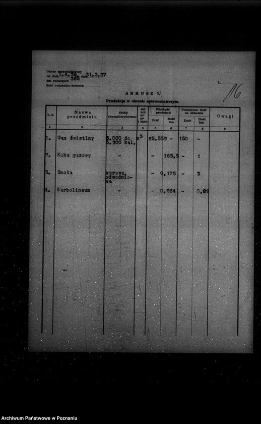 Obraz 20 z jednostki "Kwestionariusz Gazowni Miejskiej w Pobiedziskach powiat poznański"