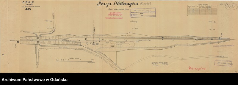 image.from.unit.number "D.O.K.P. Gdańśk. 401. Linia: Bydgoszcz - Kapuścisko Małe - Kowalewo Pomorskie. Stacja Unisław. Stan z dnia 1 stycznia 1931"