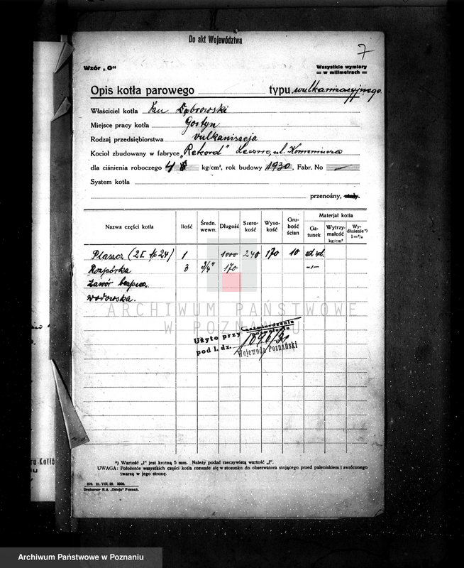 Obraz 11 z jednostki "Mleczarnia w Gostyniu, własność W. Bobczyński nr woj. kotła 1975"