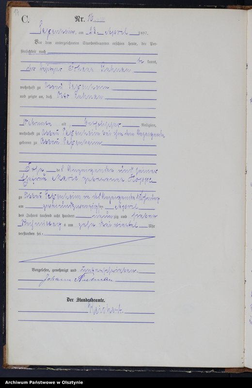 image.from.unit.number "Sterbe-Haupt-Register Nr 1 - 45"