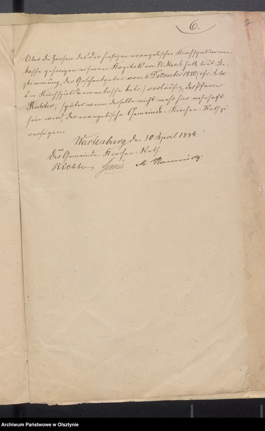 image.from.unit.number "Beläge zur Kirchspiels Armenkasse der evangelischen Gemeinde Wartenburg"