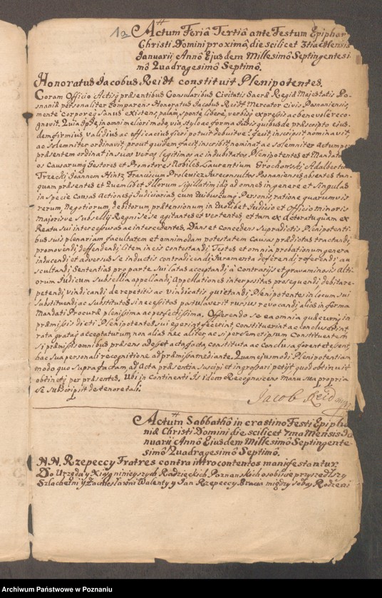 Obraz 5 z jednostki "Prothocollum nobilis officii consularis civitatis SR.Mtis Posnaniae."