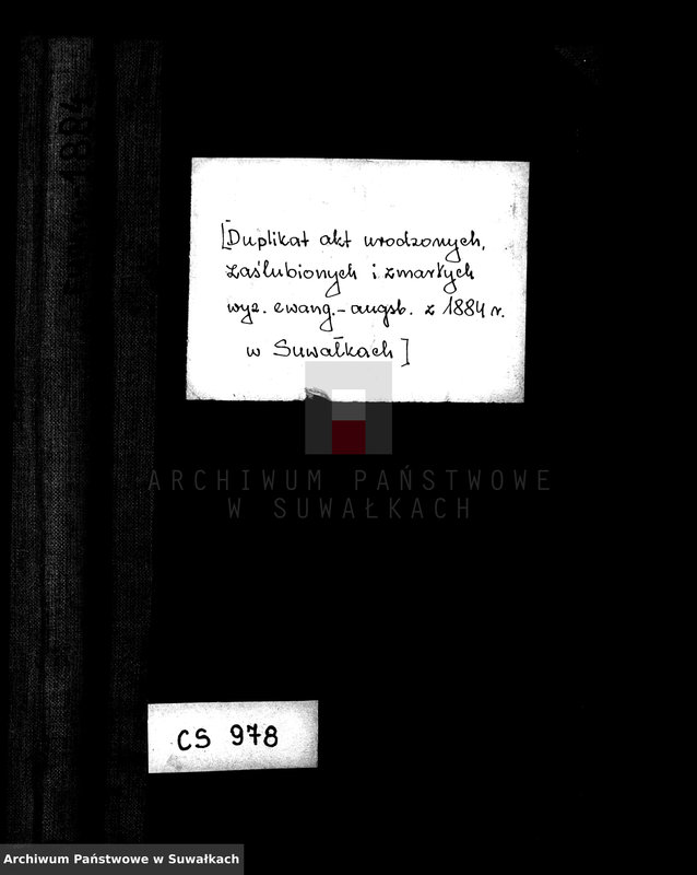 image.from.unit.number "[Duplikat akt urodzonych, zaślubionych i zmarłych wyz. ewang. - augsb. z 1884 r. W Suwałkach]"