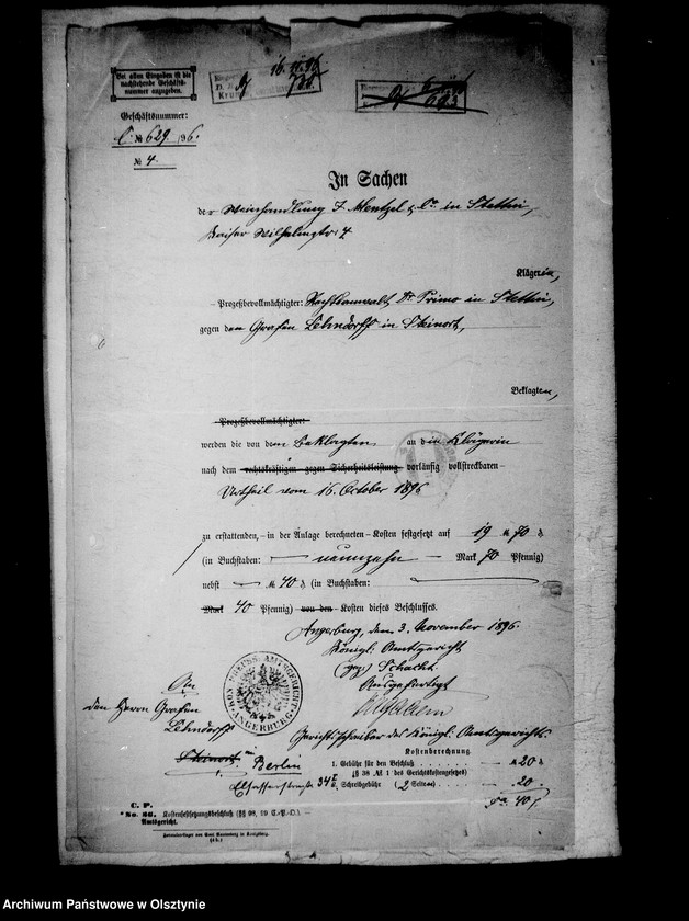image.from.unit.number "/Wechselprozesssachen gegen den in Konkurs verfallen Gfen Carl Meinhard Lehndorff/."
