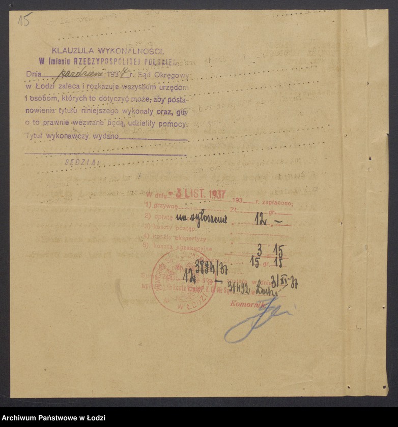 Obraz 17 z jednostki "Izrael Aron Sztrauch- sprzedaż towarów spożywczych"