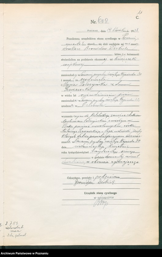 Obraz 13 z jednostki "Księga miejscowa zgonów tom II [Rejestr główny zgonów]"