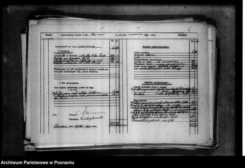 Obraz 10 z jednostki "Sprawozdania kasowe Zarządu Okręgowego Zjednoczenia Zawodowego Polskiego"