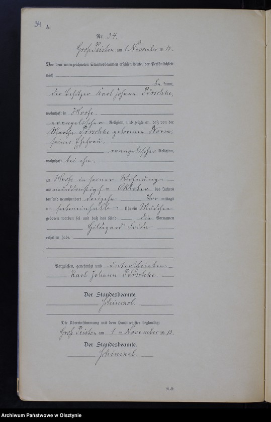 image.from.unit.number "Geburts-Neben-Register Nr 1 - 38 [Księga urodzeń- wtóropis ]"