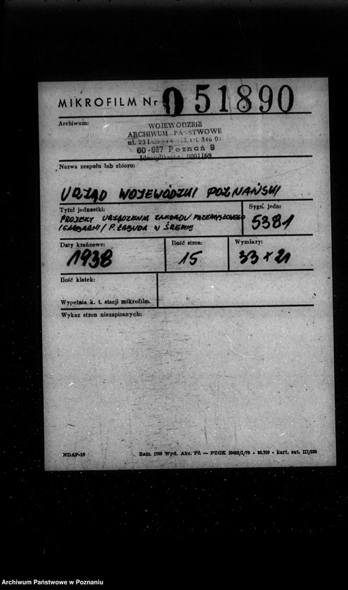 image.from.unit.number "/Projekt urządzenia zakładu przemysłowego /garbarni/ P. Labuda w Śremie/"