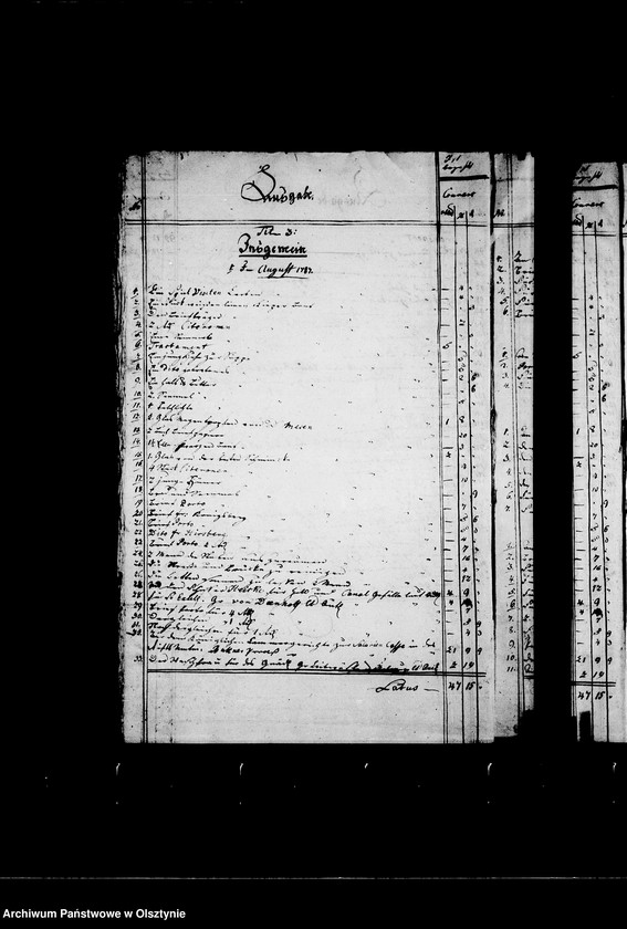 image.from.unit.number "Rechnung über die Einnahme u. Ausgabe von Gf. Lehndorfs Revenüs"