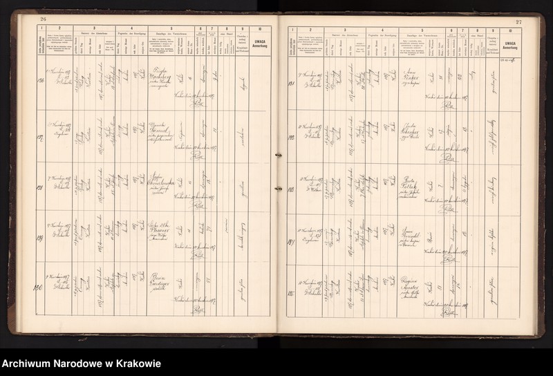 image.from.unit.number "Księga obejmująca wpisy wypadków śmierci Izraelitów w okręgu metrykalnym Krakowskim na rok 1897"