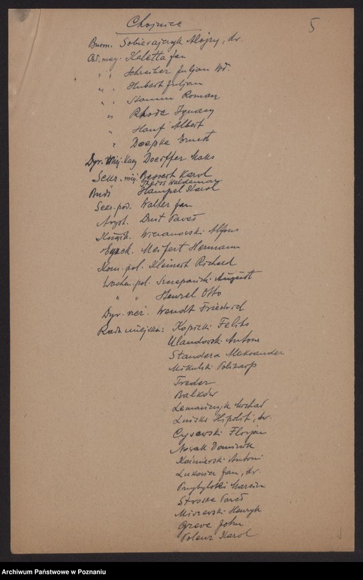 Obraz 7 z jednostki "[Spis urzędników magistratów i członków rad miejskich województwa pomorskiego]"