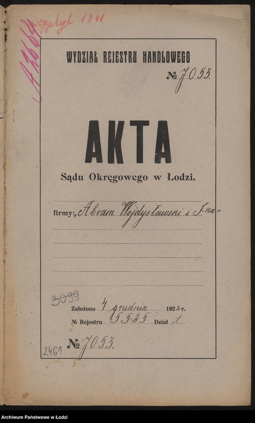 Obraz 2 z jednostki "Abram Wojdysławski i S-ka- fabrykacja i sprzedaz towarów wełnianych i bawełnianych"