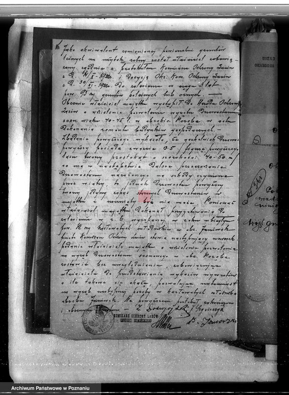 Obraz 19 z jednostki "Sprawa nieprawego wykarczowania lasu i zamiana go na użytek rolny w lasach majątku Dęby Szlacheckie własność P. J. Żeromskiego"