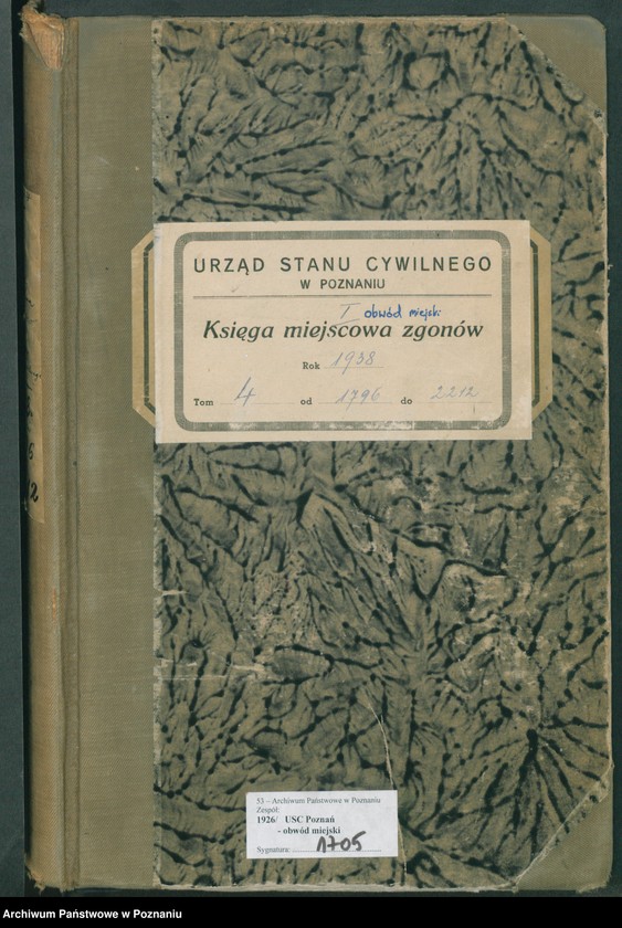 Obraz 2 z jednostki "Księga miejscowa zgonów tom IV [Rejestr główny zgonów]"
