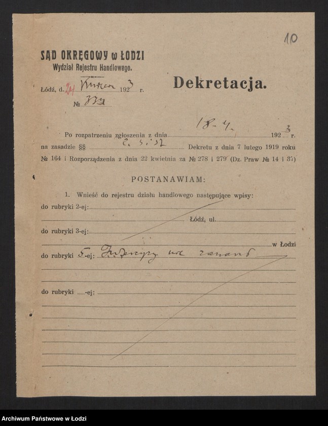 Obraz 12 z jednostki "Salomon Herschkowicz- skład sukna i kortów"