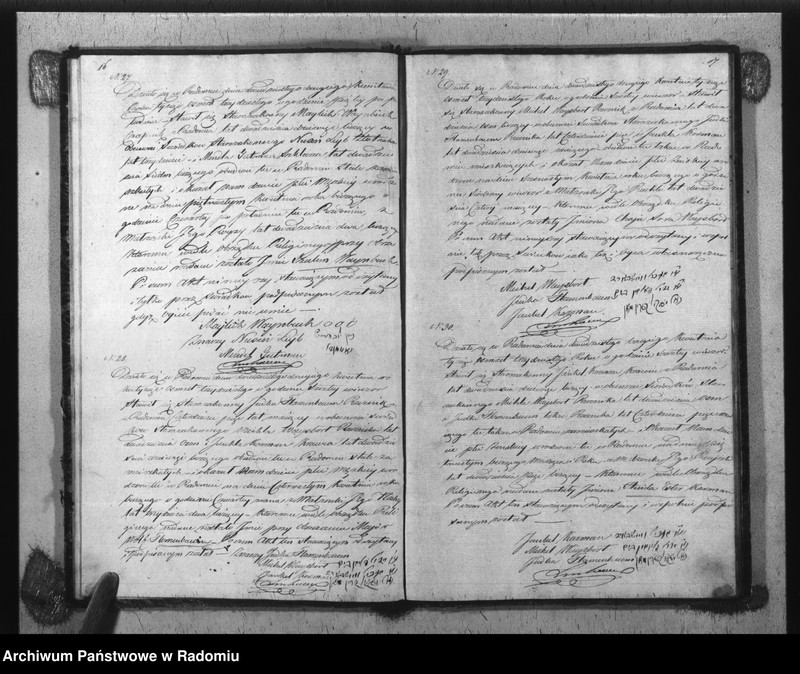 image.from.unit.number "Akta Stanu Cywilnego Wyzna[nia] Mojżeszowego Parafii Radom Urodzin, Małżeństwa i Zejścia z Roku 1830"