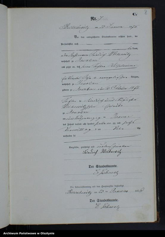 image.from.unit.number "Sterbe-Neben-Register Nr 1 - 71"