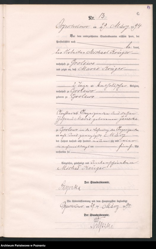 Obraz 16 z jednostki "Księga zgonów"