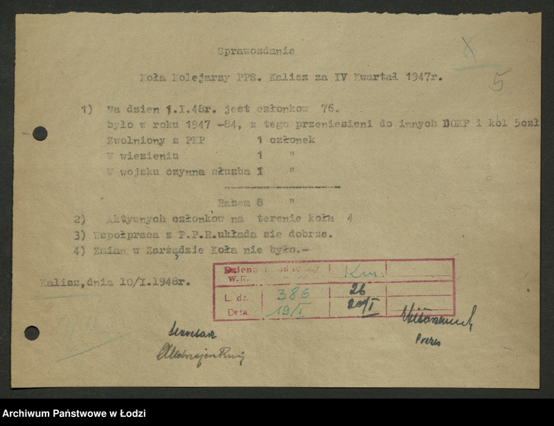 Obraz 6 z jednostki "Koło kolejowe PPS Kalisz- protokoły, sprawozdania"