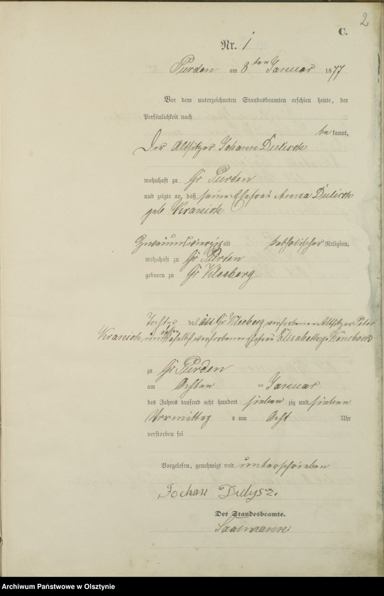 Obraz z jednostki "Sterbe-Haupt-Register Nr 1 - 48"