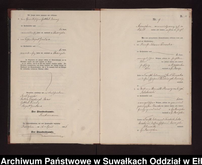 image.from.unit.number "Heiraths-Neben-Register des Preussischen Standes-Amtes Gr. Konopken Kreis Loetzen"