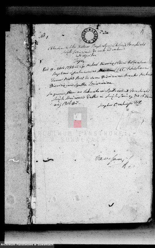 image.from.unit.number "Annexa urodzonych metryk Gminy Święto Jeziorskiej powiatu sejneńskiego 1816"