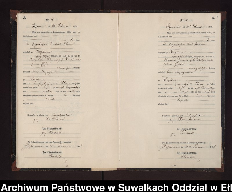 image.from.unit.number "Geburts-Neben-Register des Preussischen Standes-Amtes Stasswinnen Kreis Loetzen"