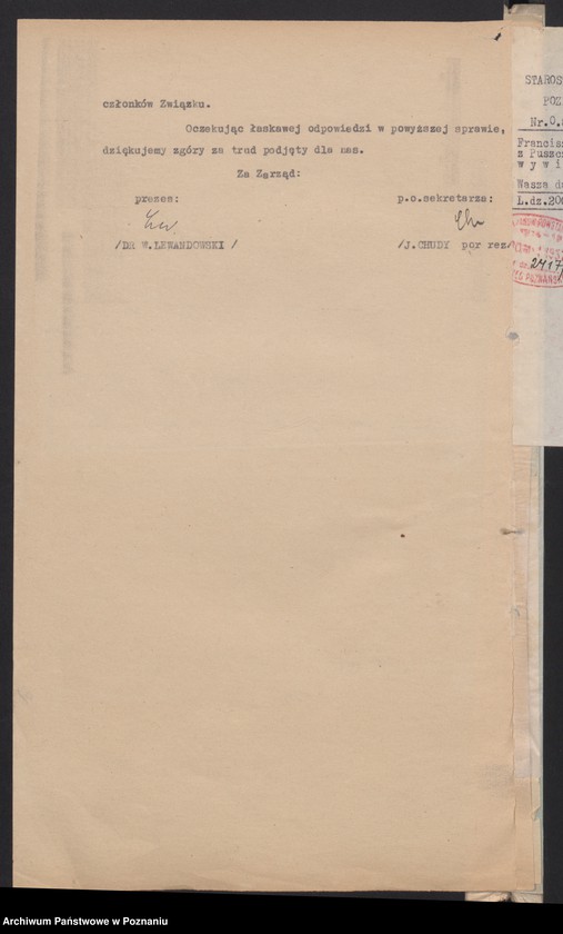 Obraz 9 z jednostki "Sprawy Sądu Honorowego Związku Weteranów Powstań Narodowych Rzeczypospolitej Polski i Związku Powstańców Wielkopolskich."