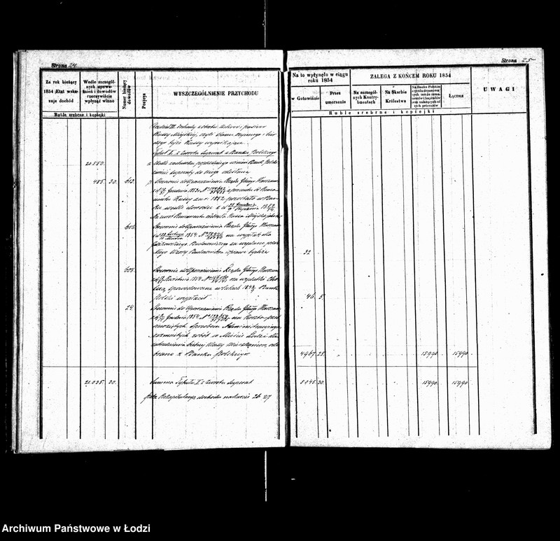 Obraz 19 z jednostki "Rachunek kasy ekonomicznej m. Łodzi za rok 1854"