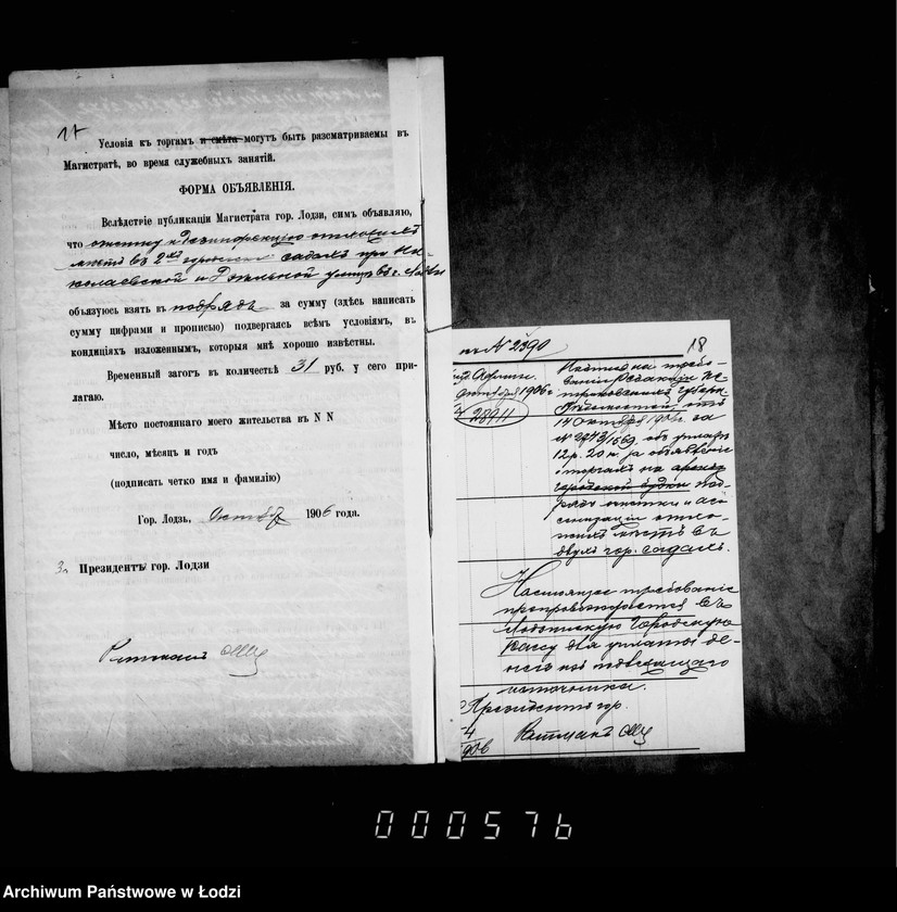 Obraz 15 z jednostki "Ob otdače v podrjad očistki i dezinfekcji otchožich mest v 2ch gorodskich sadach na 1907-9 gody"