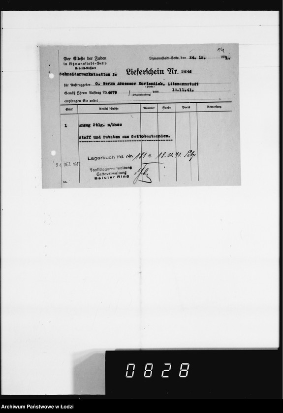 Obraz 18 z jednostki "Kürschnerei. [Zamówienia, rachunki i świadectwa dostaw]"