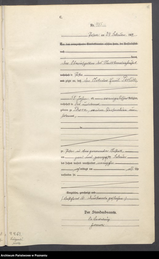 Obraz 13 z jednostki "Księga miejscowa zgonów tom II [Rejestr główny zgonów]"