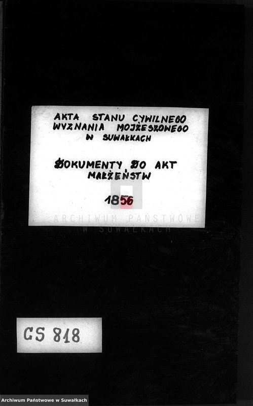 image.from.unit.number "Dowody do akt osób zaślubionych Wyznania Mojżeszowego wpisanych przez Urzędnika Stanu Cywilnego Wyznania Mojżeszowego Okręgu Suwalskiego"