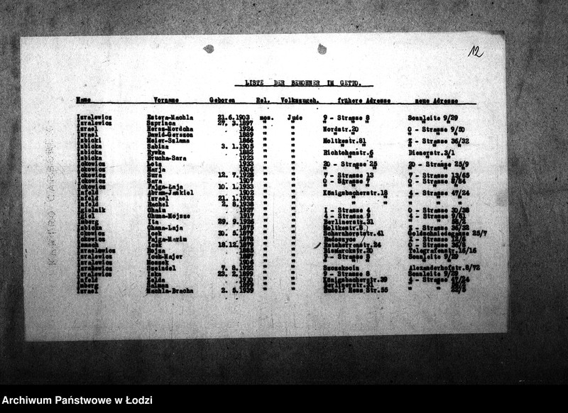 Obraz 15 z jednostki "[Alfabetyczny spis mieszkańców getta. Litera J]"