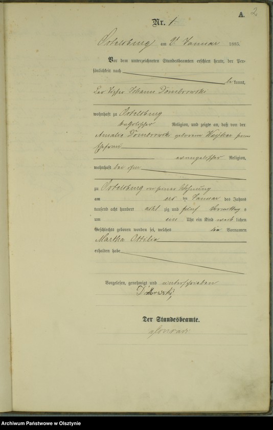 Obraz z jednostki "Geburts-Haupt-Register Nr 1 - 98"