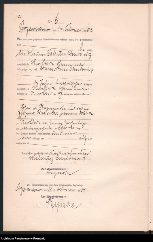 Obraz 9 z jednostki "Sterbe-Neben-Register"