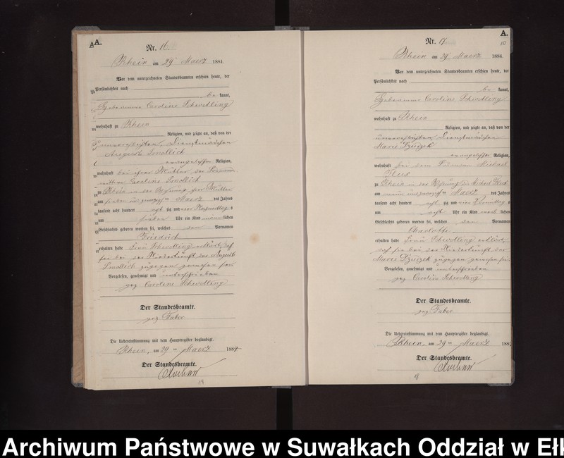 image.from.unit.number "Geburts-Neben-Register des Preussischen Standes-Amtes Rhein Kreis Loetzen"