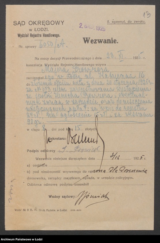 Obraz 15 z jednostki "H. i M. Prowizer i I. Kronheim – sprzedaż naczyń kuchennych"