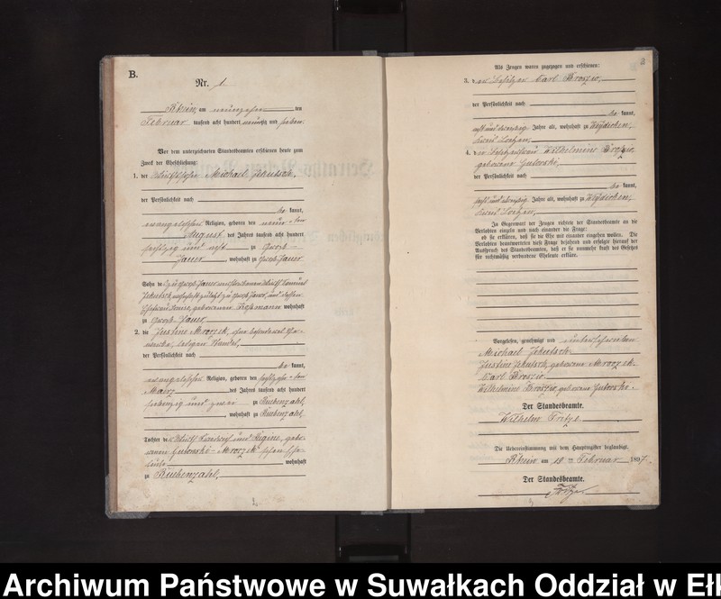 image.from.unit.number "Heiraths-Neben-Register des Königlichen Preussischen Standes-Amtes Orlen Kreis Loetzen"