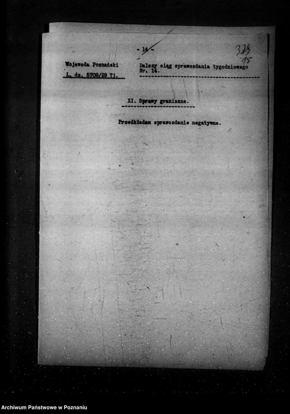 image.from.unit.number "Sprawozdania sytuacyjne tygodniowe za czas od 29 marca 1929 r. do dnia 25 kwietnia 1929 r. /nr 14-17/"