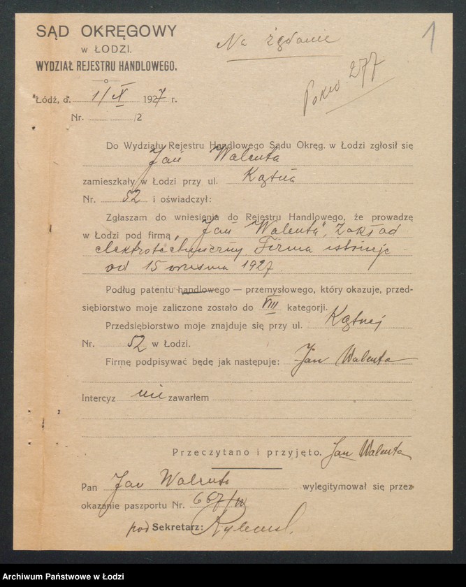 Obraz 3 z jednostki "Jan Walenta- zakład elektrotechniczny"