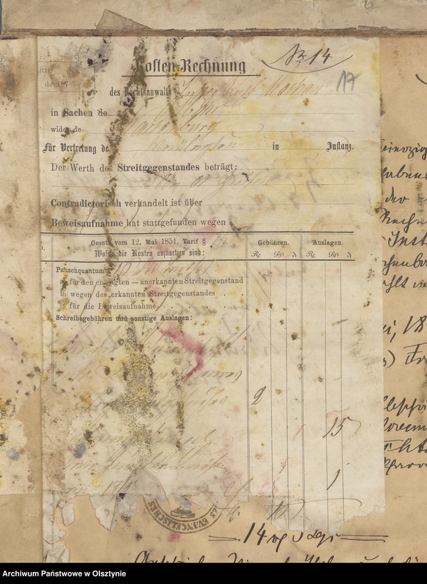 image.from.unit.number "Beläge zur Rechnung über die evangelischen Kirche zu Wartenburg"
