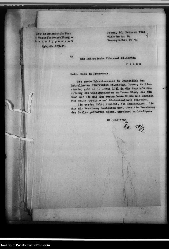 Obraz 5 z jednostki "[Wytyczne i korespondencja w sprawie zabezpieczenia magazynów archiwalnych]"