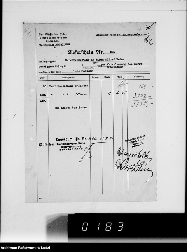 Obraz 10 z jednostki "Firma Heine Litzmannstadt.[Zakup obuwia i towarów włókienniczych]"