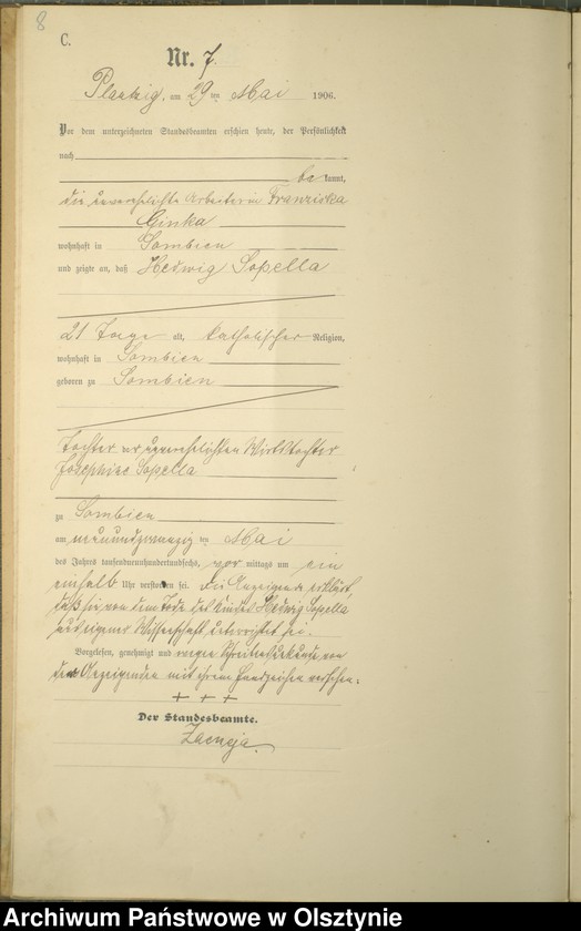 image.from.unit.number "Sterbe-Haupt-Register Nr 1 - 22"