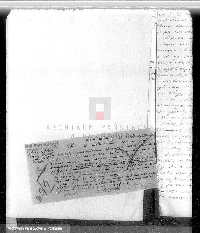 Obraz 8 z jednostki "Sprawa zmiany podziału użytkowania 1,00 ha gruntów leśnych w majątku Obory-Niniew powiaty koniński i kaliski"